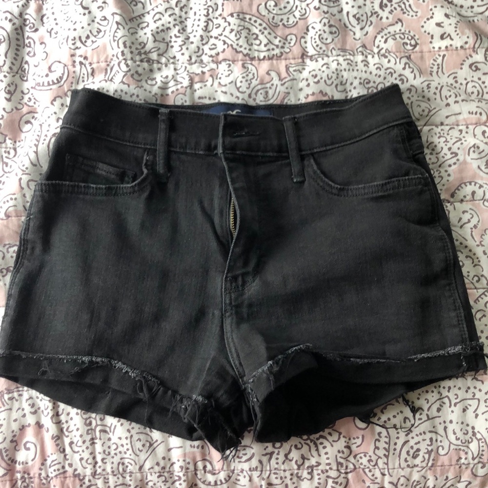 Hollister black jean shorts
